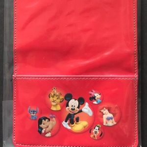 Disney Red Leather Credit Card Holder Wallet